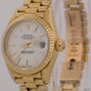 VINTAGE 1987 Ladies Rolex DateJust President WHITE 18K Yellow Gold 26mm 69178