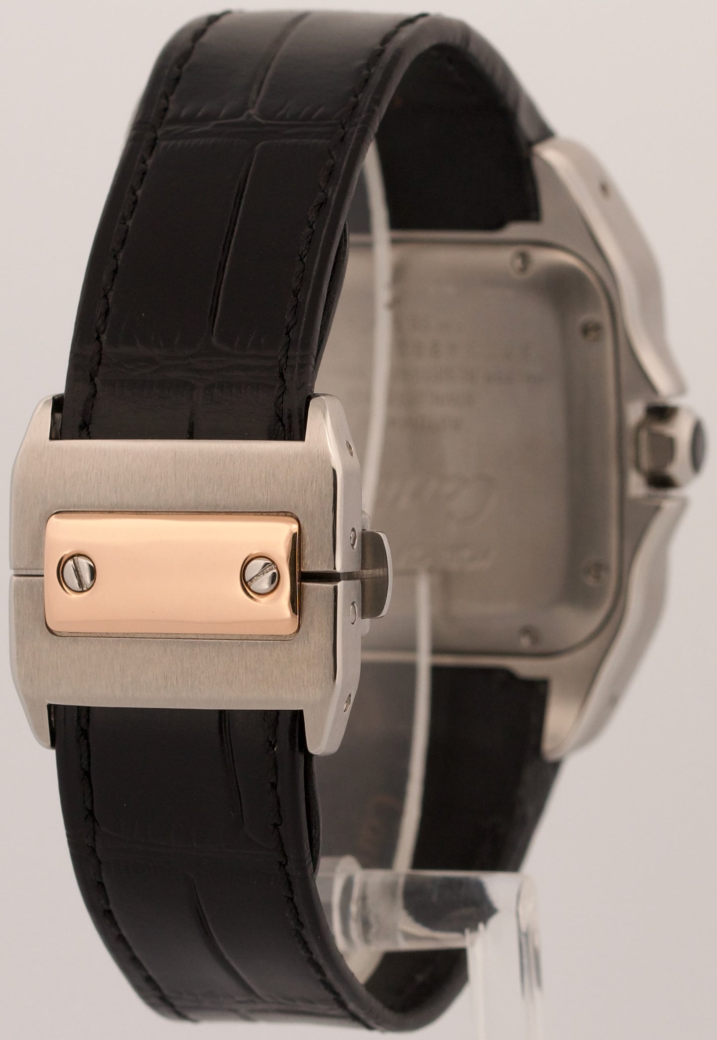 Cartier Santos 100 PAVE DIAMOND 33mm Two-Tone 18K Rose Gold Steel 2878 W20107X7