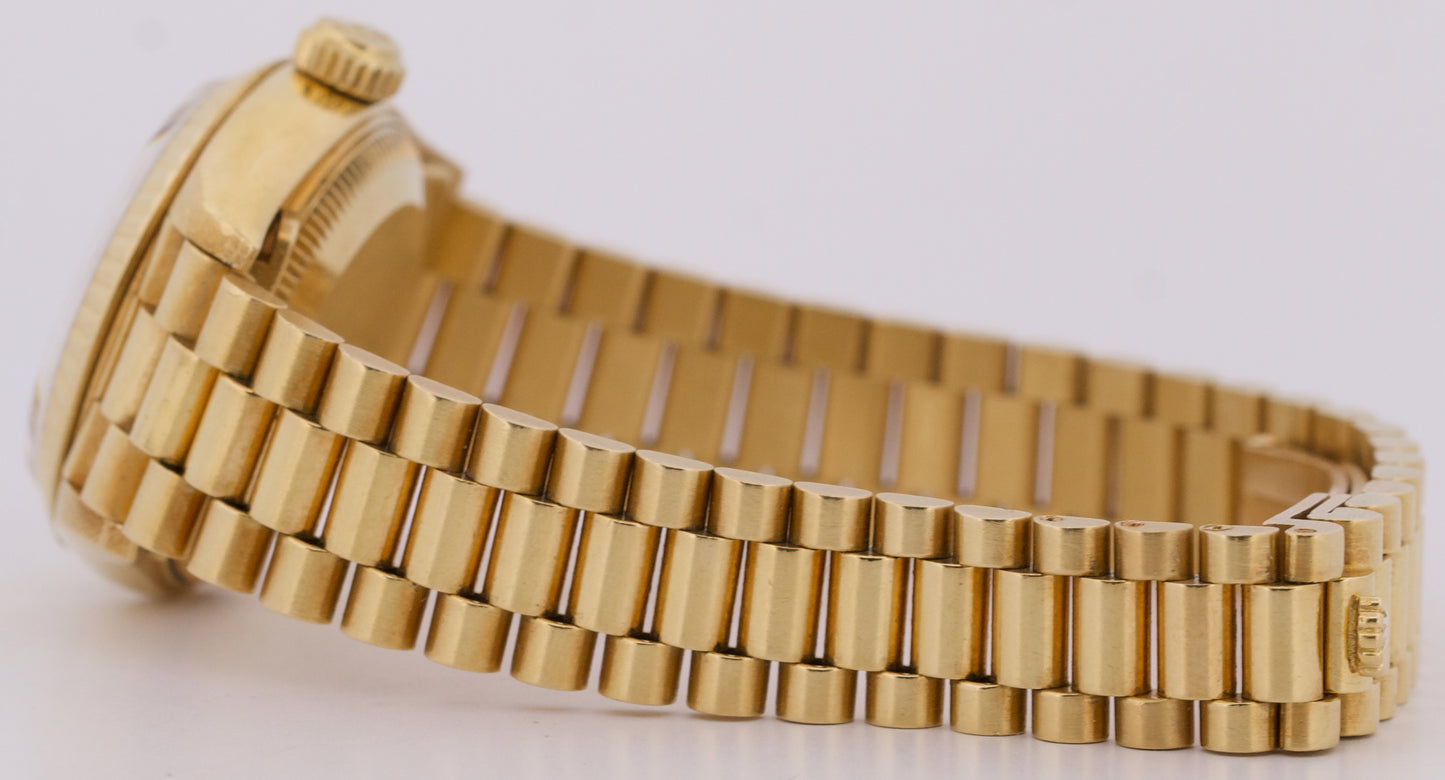 Rolex DateJust President 26mm CHAMPAGNE DIAMOND 18K Yellow Gold 69178 BOX