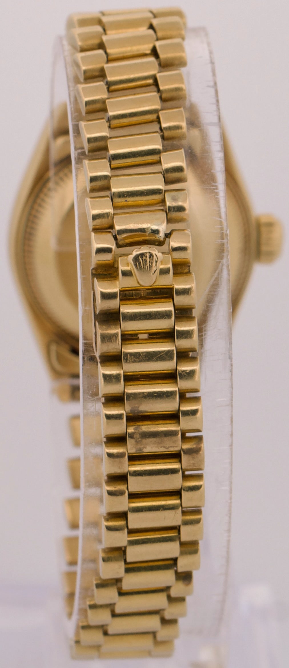 VINTAGE 1987 Ladies Rolex DateJust President WHITE 18K Yellow Gold 26mm 69178