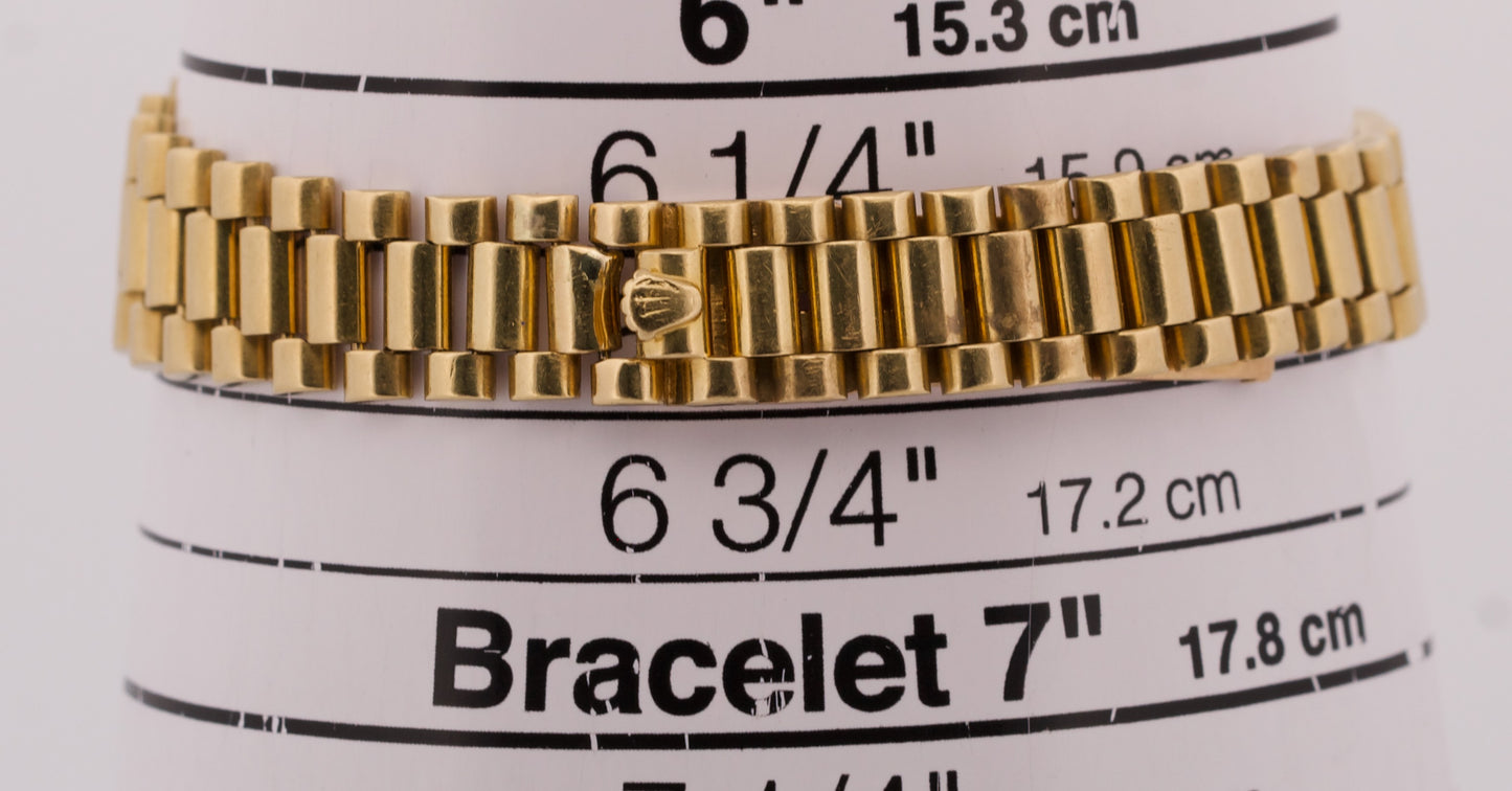 VINTAGE 1987 Ladies Rolex DateJust President WHITE 18K Yellow Gold 26mm 69178
