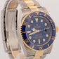 Rolex Submariner Date Ceramic BLUE 40mm 18K Yellow Gold Steel 116613 LB Watch