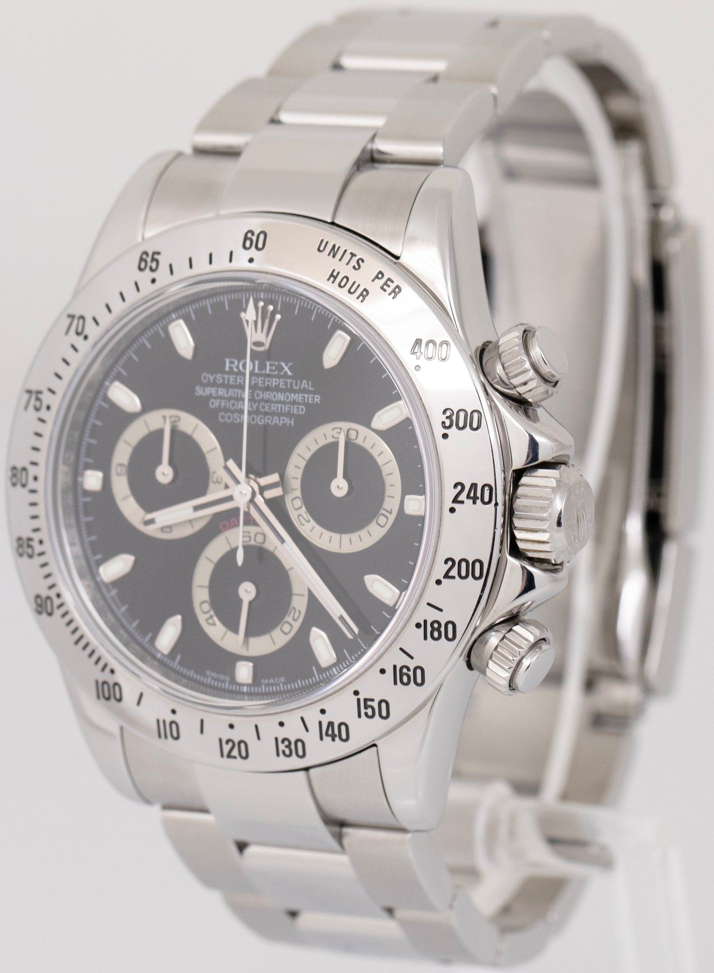 MINT PAPERS Rolex Daytona Cosmograph Black Steel 40mm RSC Watch 116520 BOX