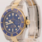 Rolex Submariner Date Ceramic BLUE 40mm 18K Yellow Gold Steel 116613 LB Watch