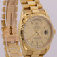 1985 Rolex Day-Date President CHAMPAGNE 36mm 18K Yellow Gold Fluted Watch 18038