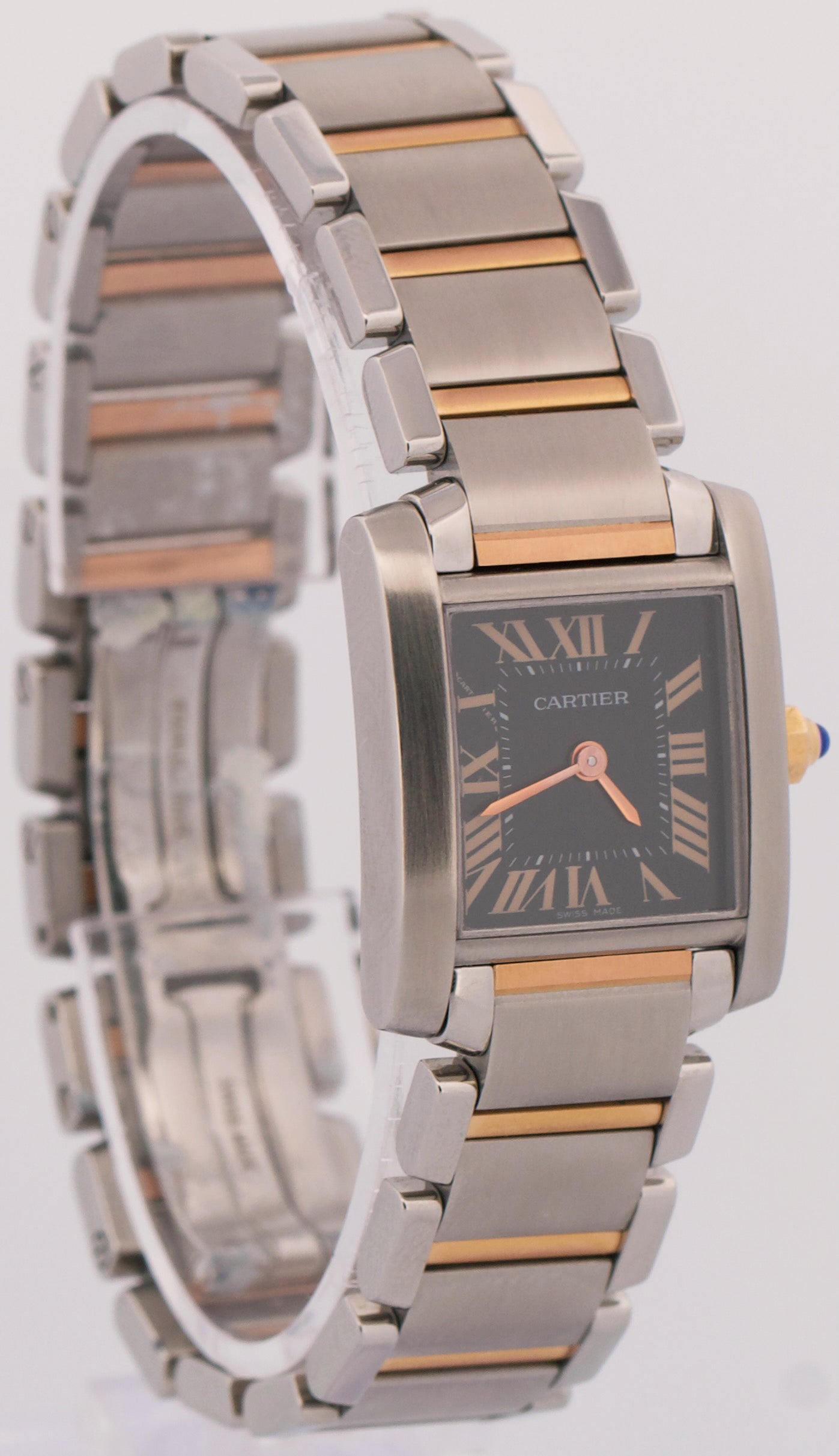 2010 PAPERS Cartier Tank Francaise 20mm BLACK 18K Steel Quartz W5010001 3217 BOX