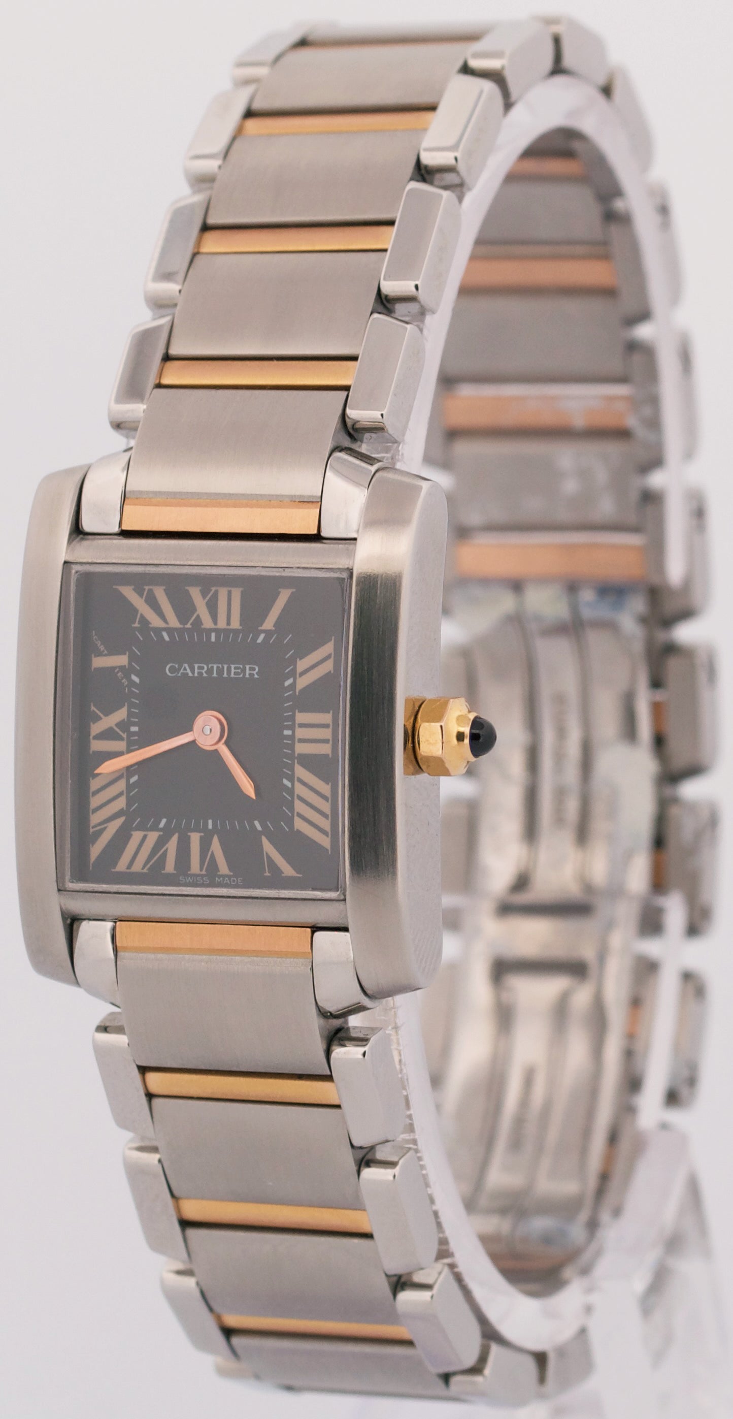 2010 PAPERS Cartier Tank Francaise 20mm BLACK 18K Steel Quartz W5010001 3217 BOX