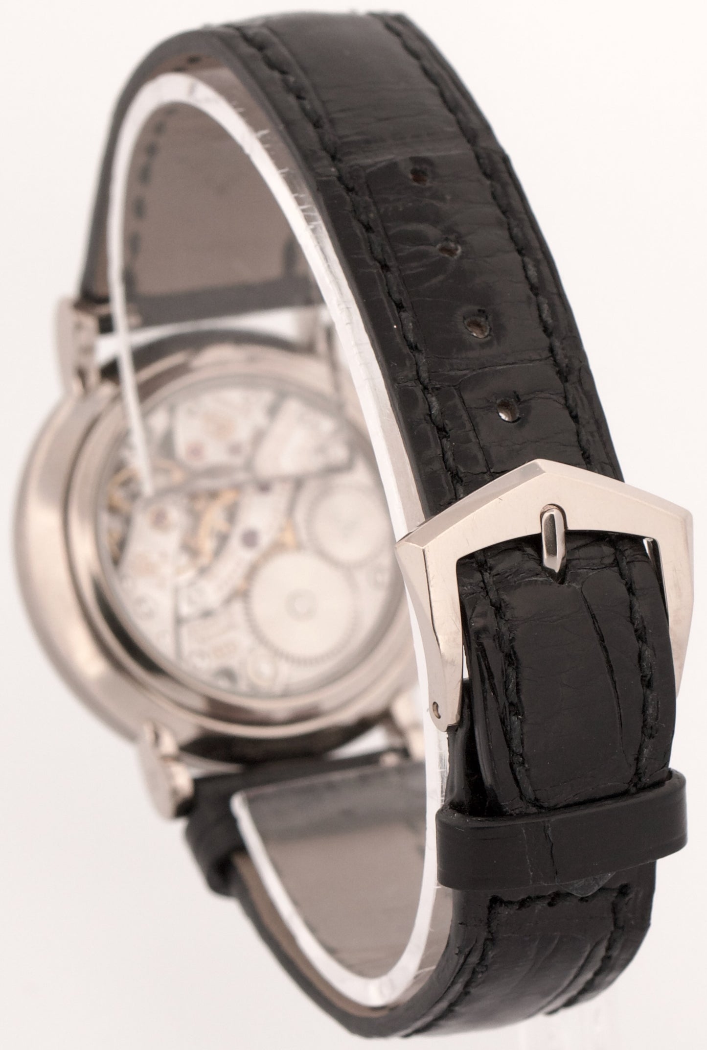Patek Philippe Calatrava 7119G HOBNAIL Roman 18K White Gold Leather 31mm Watch