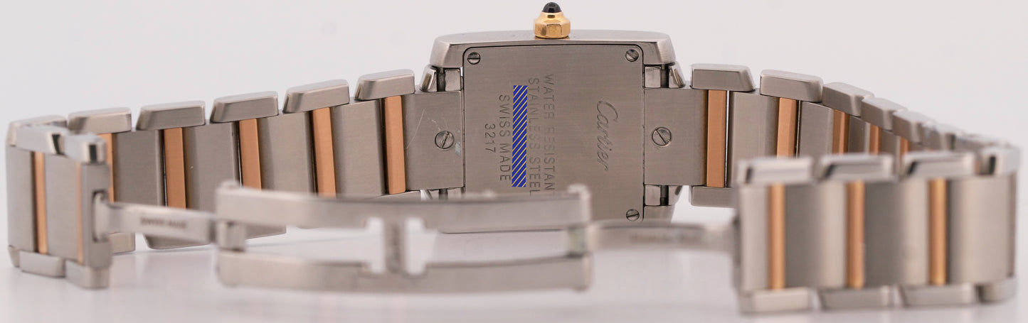 2010 PAPERS Cartier Tank Francaise 20mm BLACK 18K Steel Quartz W5010001 3217 BOX