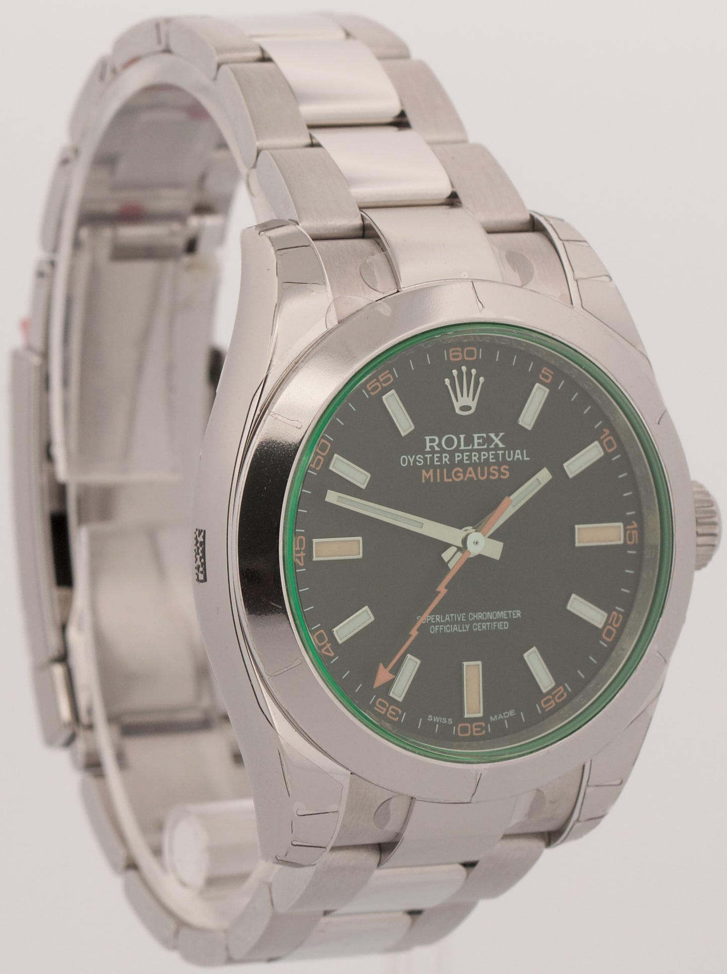 NOS STICKERED 2013 PAPERS Rolex Milgauss BLACK Green 40mm Steel 116400 GV BOX