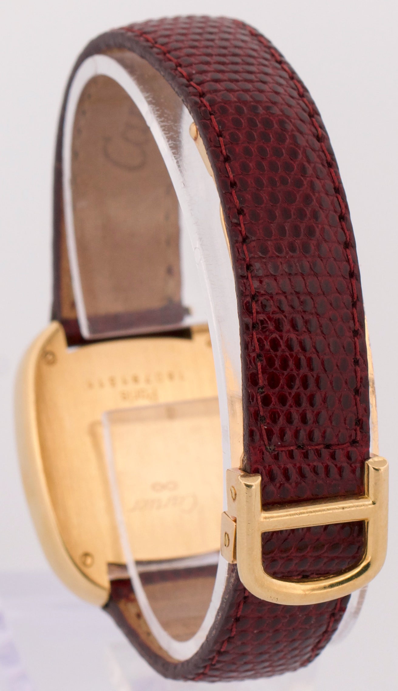 VINTAGE Ladies Cartier Gondole WHITE ROMAN 18K Yellow Gold 24mm Manual 7807 BOX