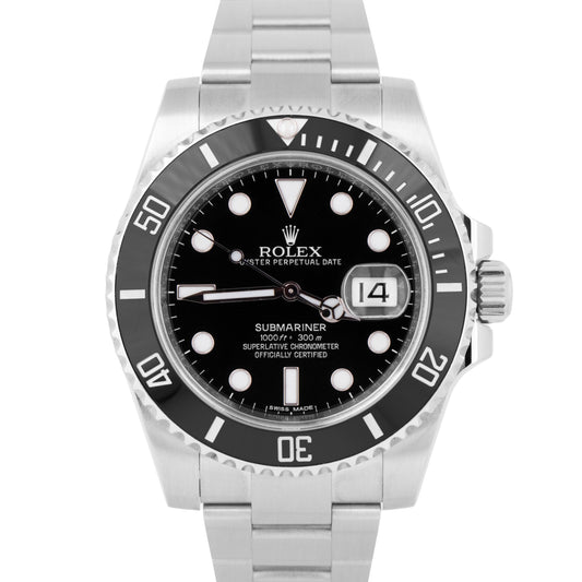 MINT PAPERS Rolex Submariner 40mm Black Ceramic Stainless Watch 116610 LN B+P