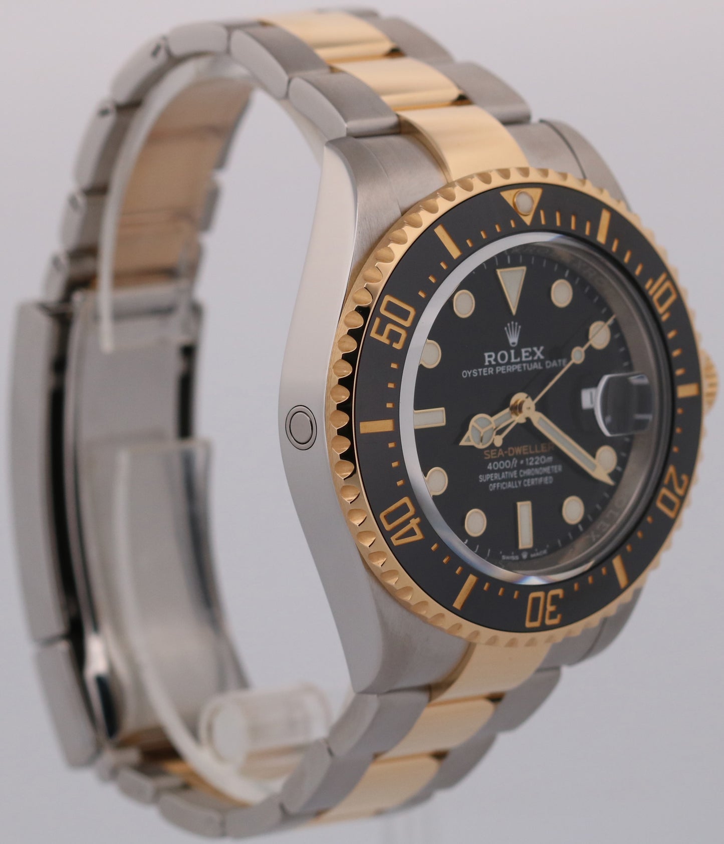 Rolex Sea-Dweller 43mm BLACK Two-Tone 18K Yellow Gold Steel Ceramic Watch 126603