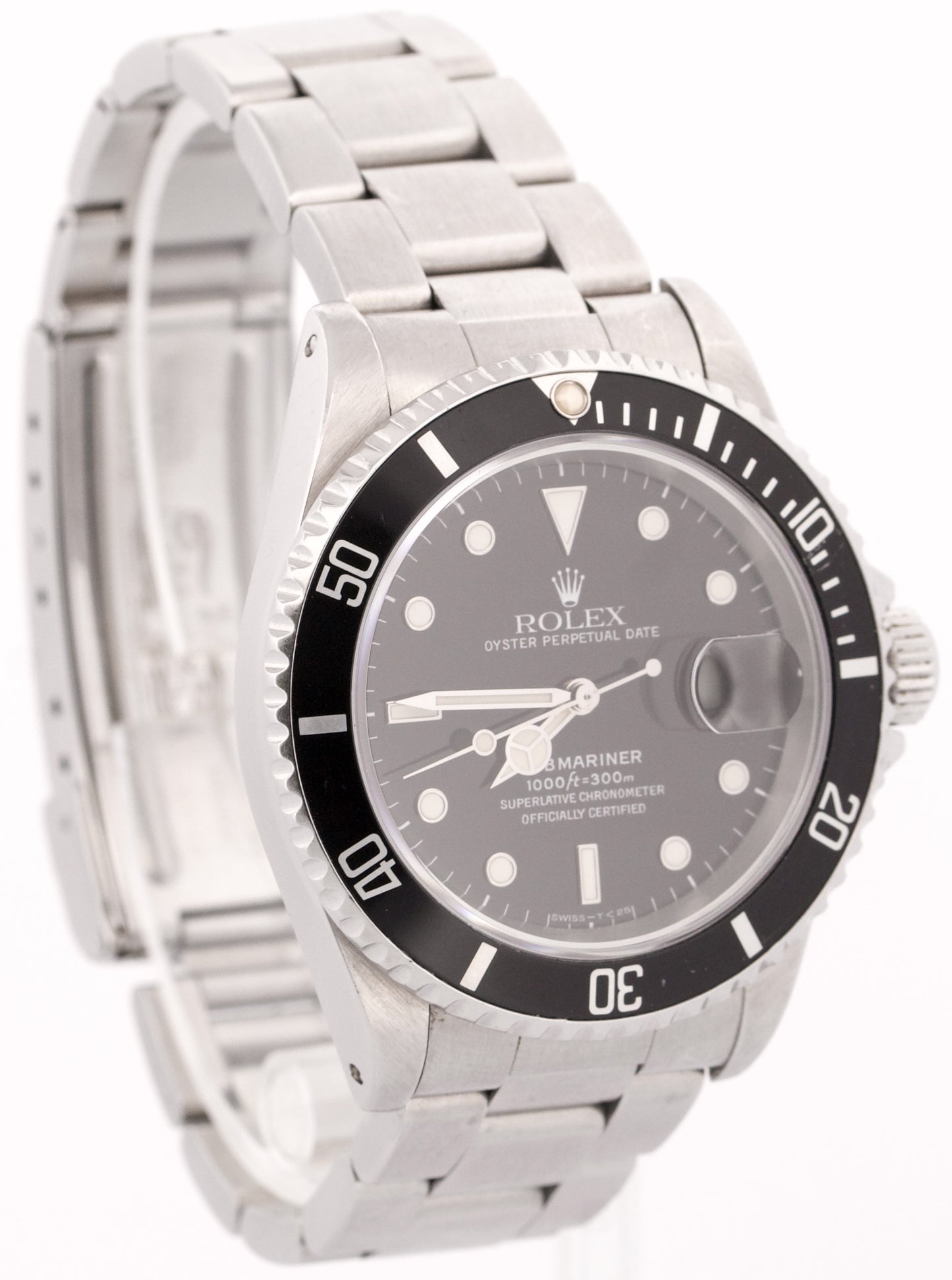 1996 Rolex Submariner Date BLACK Stainless Steel 40mm Oyster Automatic 16610