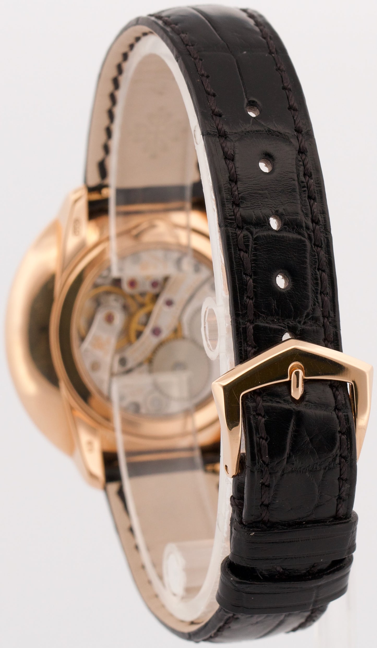 Patek Philippe Calatrava WHITE 18K Rose Gold Leather Manual 38mm 5123R Watch