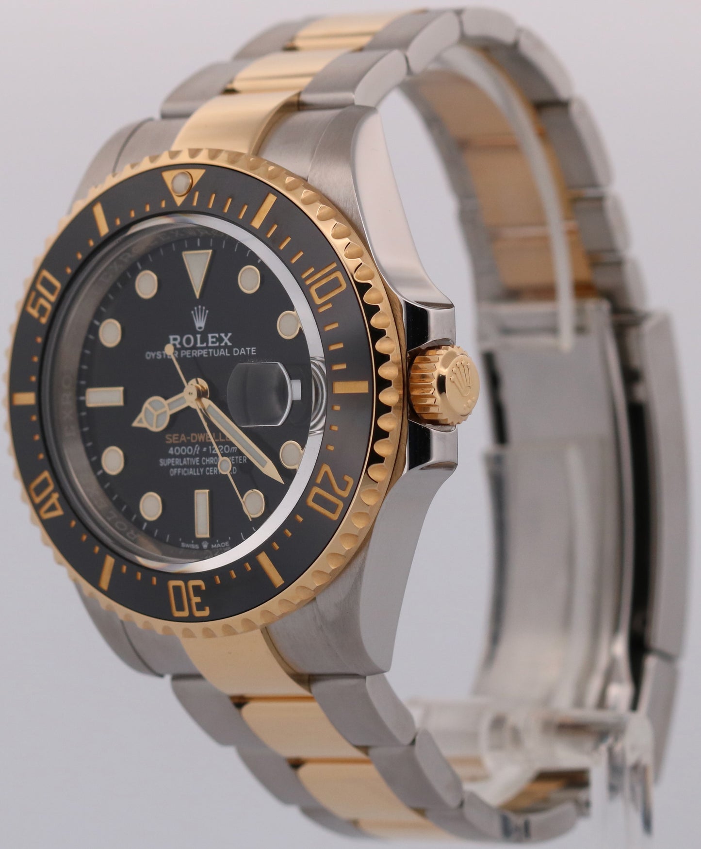 Rolex Sea-Dweller 43mm BLACK Two-Tone 18K Yellow Gold Steel Ceramic Watch 126603