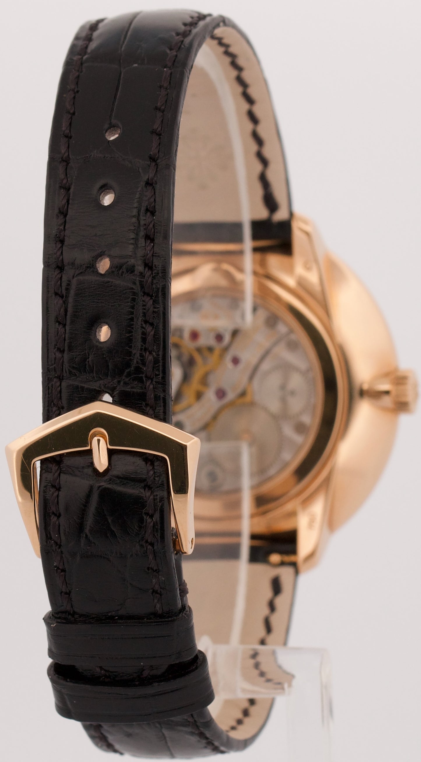 Patek Philippe Calatrava WHITE 18K Rose Gold Leather Manual 38mm 5123R Watch