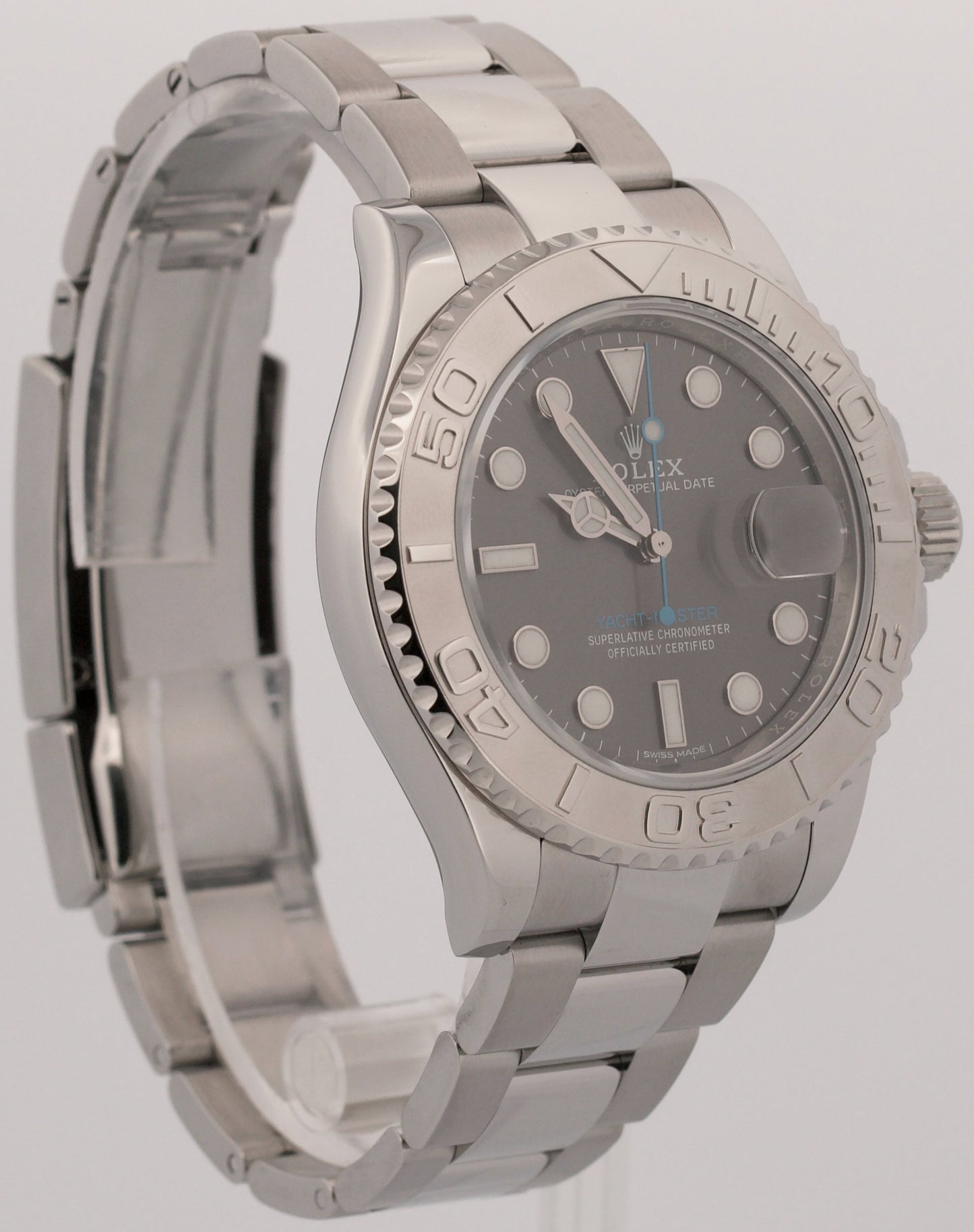 Rolex Yacht-Master Platinum RHODIUM Gray 40mm Stainless Steel Watch 116622