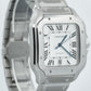 NEW STICKERED PAPERS Cartier Santos 39.8mm White Roman Steel 4072 WSSA0018 BOX