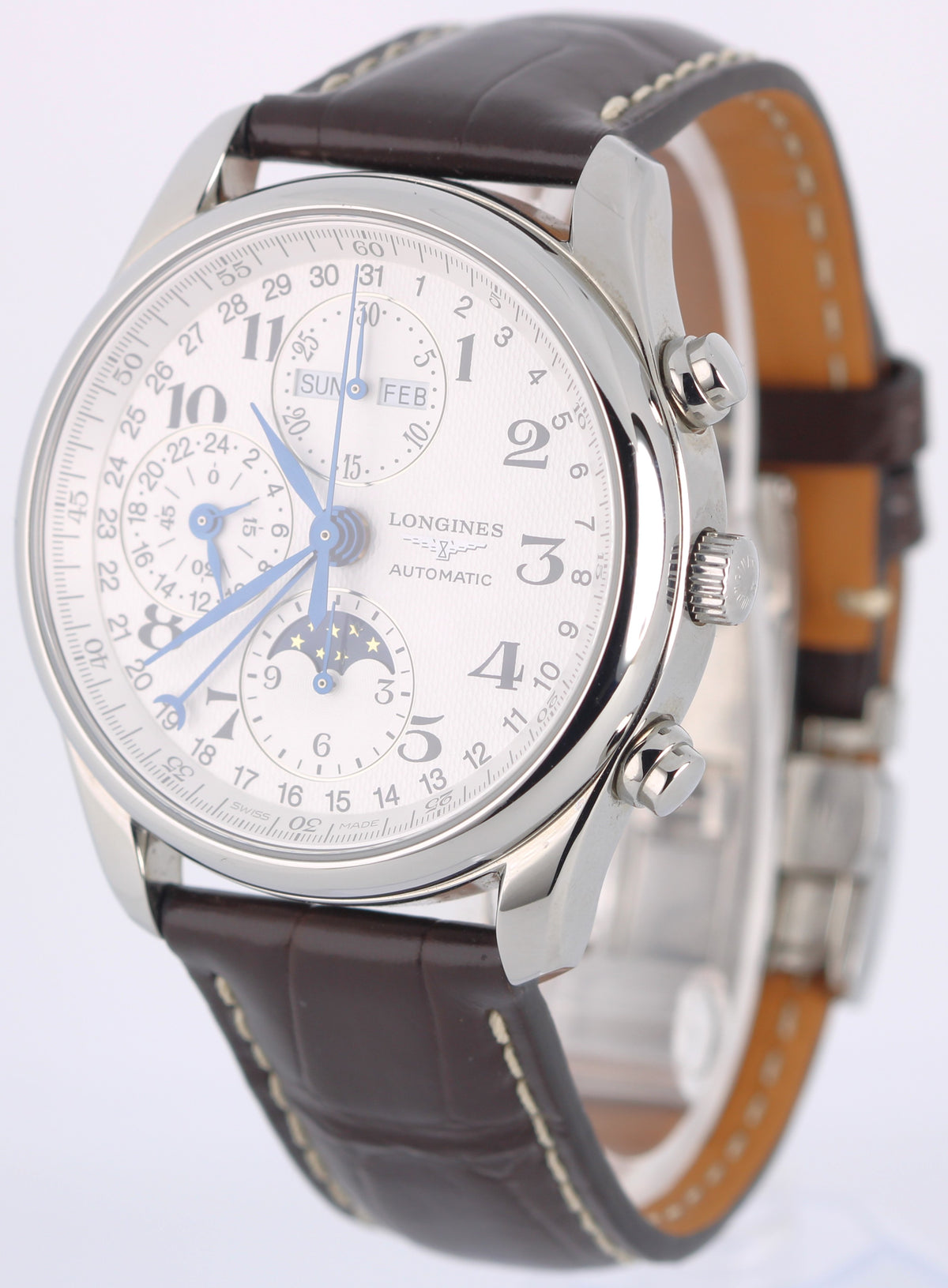 Longines Master Collection Chrono Moonphase Silver 40mm L2.673.4.78.3 Watch BOX