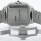 NEW STICKERED PAPERS Cartier Santos 39.8mm White Roman Steel 4072 WSSA0018 BOX