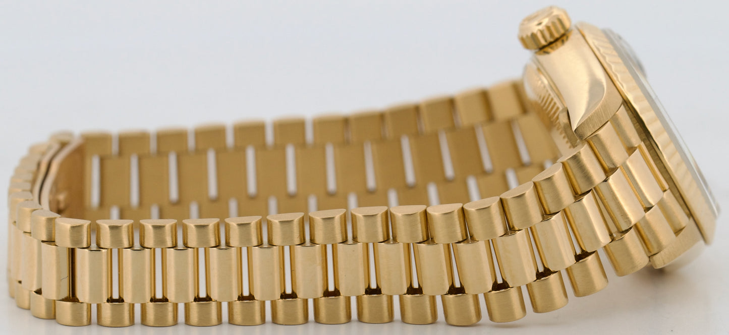 1984 Ladies Rolex DateJust President 26mm BLACK DIAMOND 18K Yellow Gold 69178