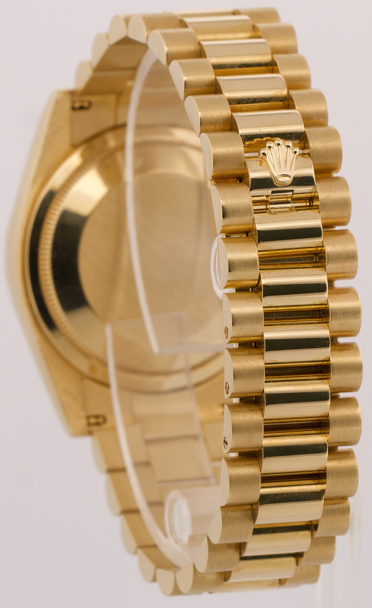 Rolex Day-Date President WHITE 18K Yellow Gold Fluted 36mm 118238 Watch BOX