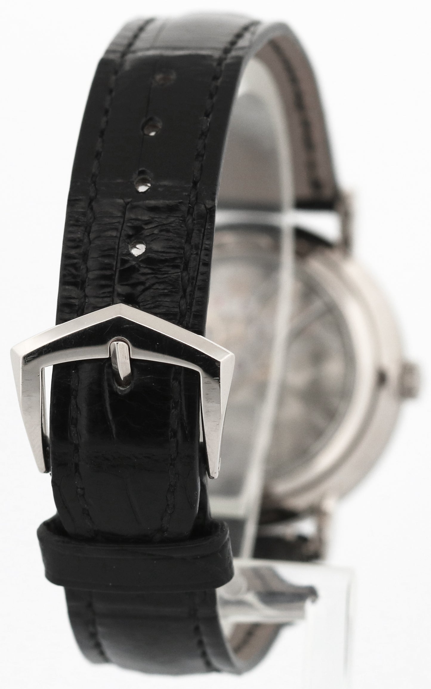 Patek Philippe Calatrava HOBNAIL Roman 18K White Gold Leather 31mm Watch 7119G