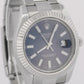 MINT Rolex DateJust II BLUE Stainless Steel 18K Fluted Oyster 41mm Watch 116334