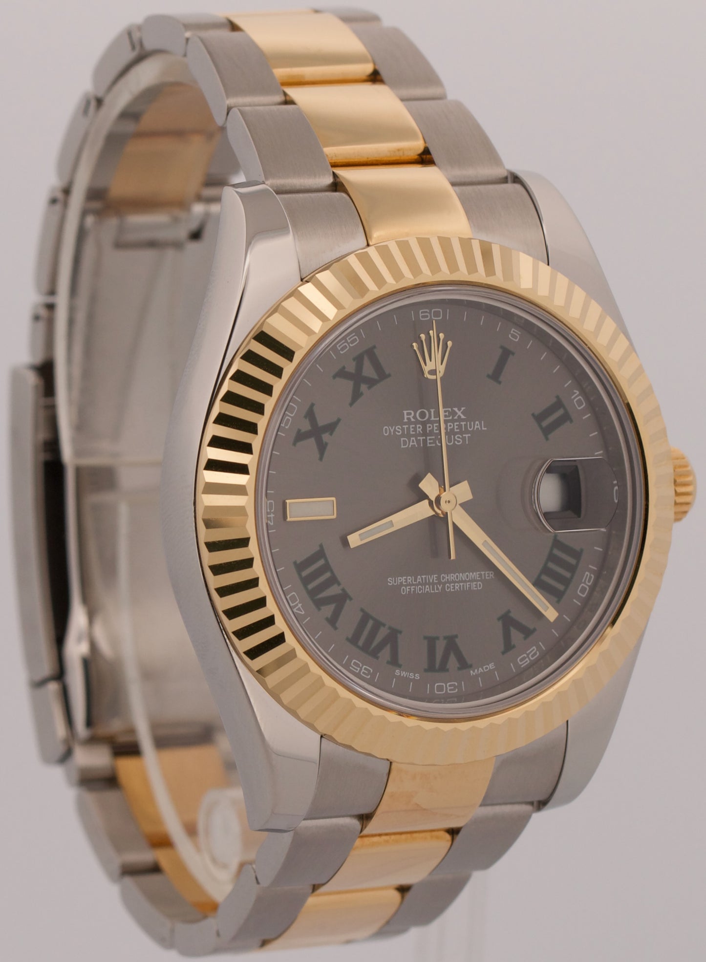 2014 PAPERS Rolex DateJust II WIMBLEDON 18K Gold Steel OYSTER 41mm 116333 BOX