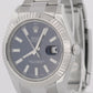 MINT Rolex DateJust II BLUE Stainless Steel 18K Fluted Oyster 41mm Watch 116334