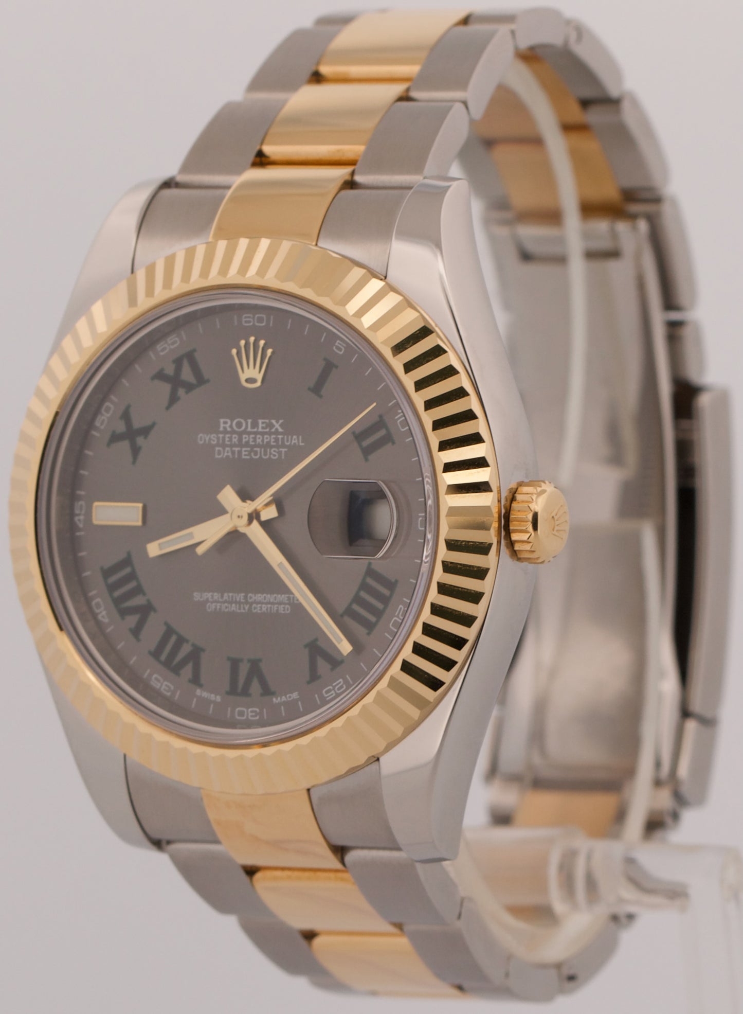 2014 PAPERS Rolex DateJust II WIMBLEDON 18K Gold Steel OYSTER 41mm 116333 BOX