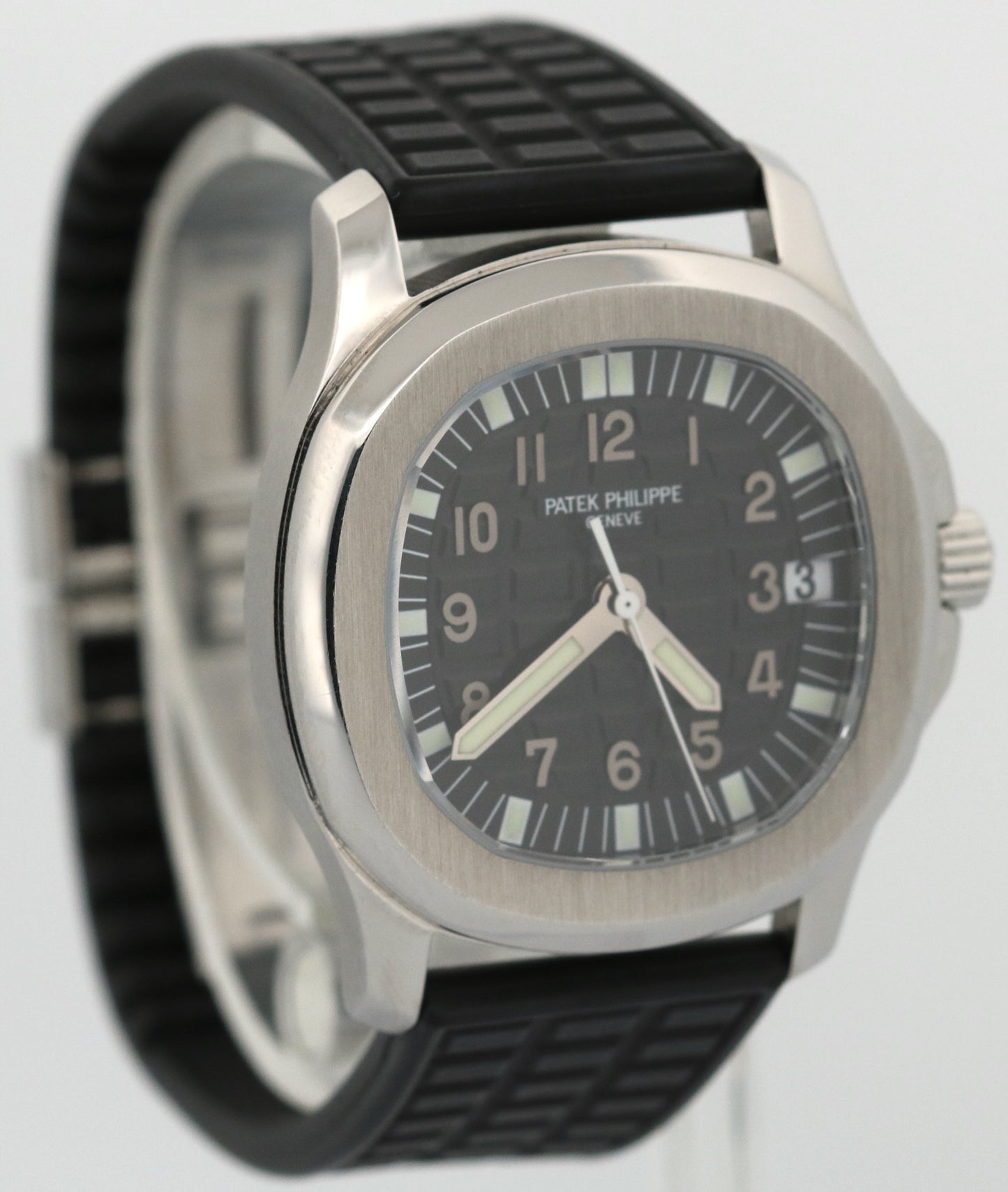 Patek Philippe Aquanaut 36mm BLACK Rubber Steel Automatic Watch 5066A-001