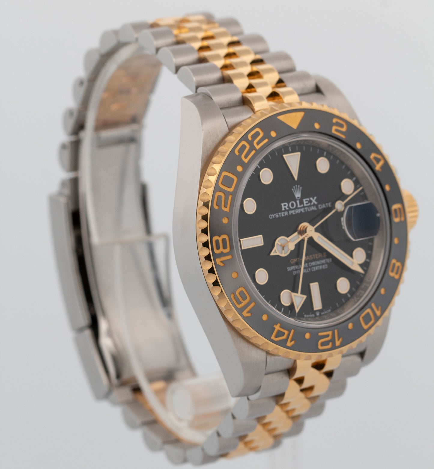 2023 PAPERS Rolex GMT-Master II Two-Tone 18K Gold 40mm JUBILEE 126713 GRNR BOX