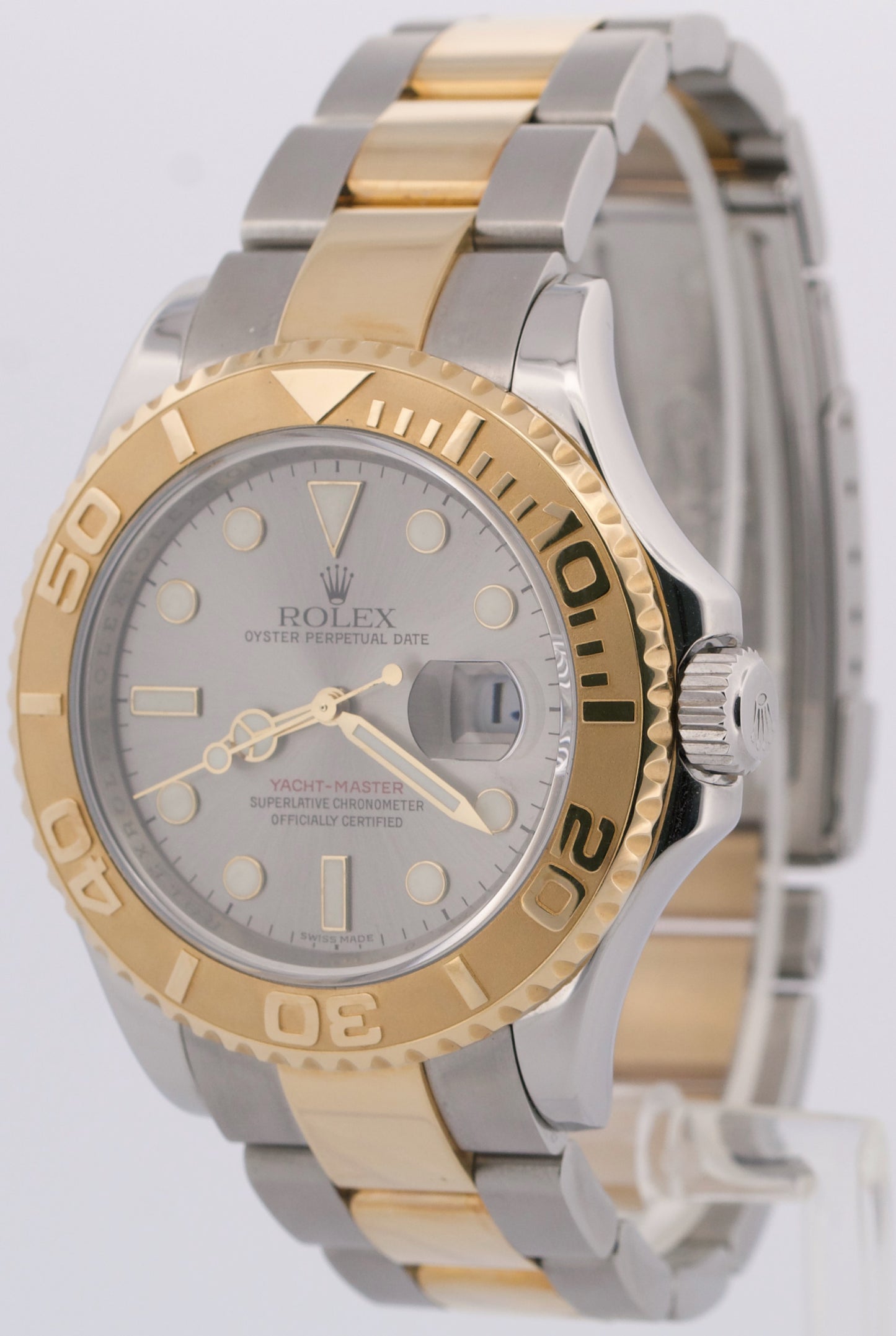 Rolex Yacht-Master 40mm SLATE Two-Tone 18K Yellow Gold REHAUT Steel Watch 16623