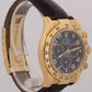 PAPERS Rolex Daytona Cosmograph BLUE RACING 18K Yellow Gold Leather 116518 BOX