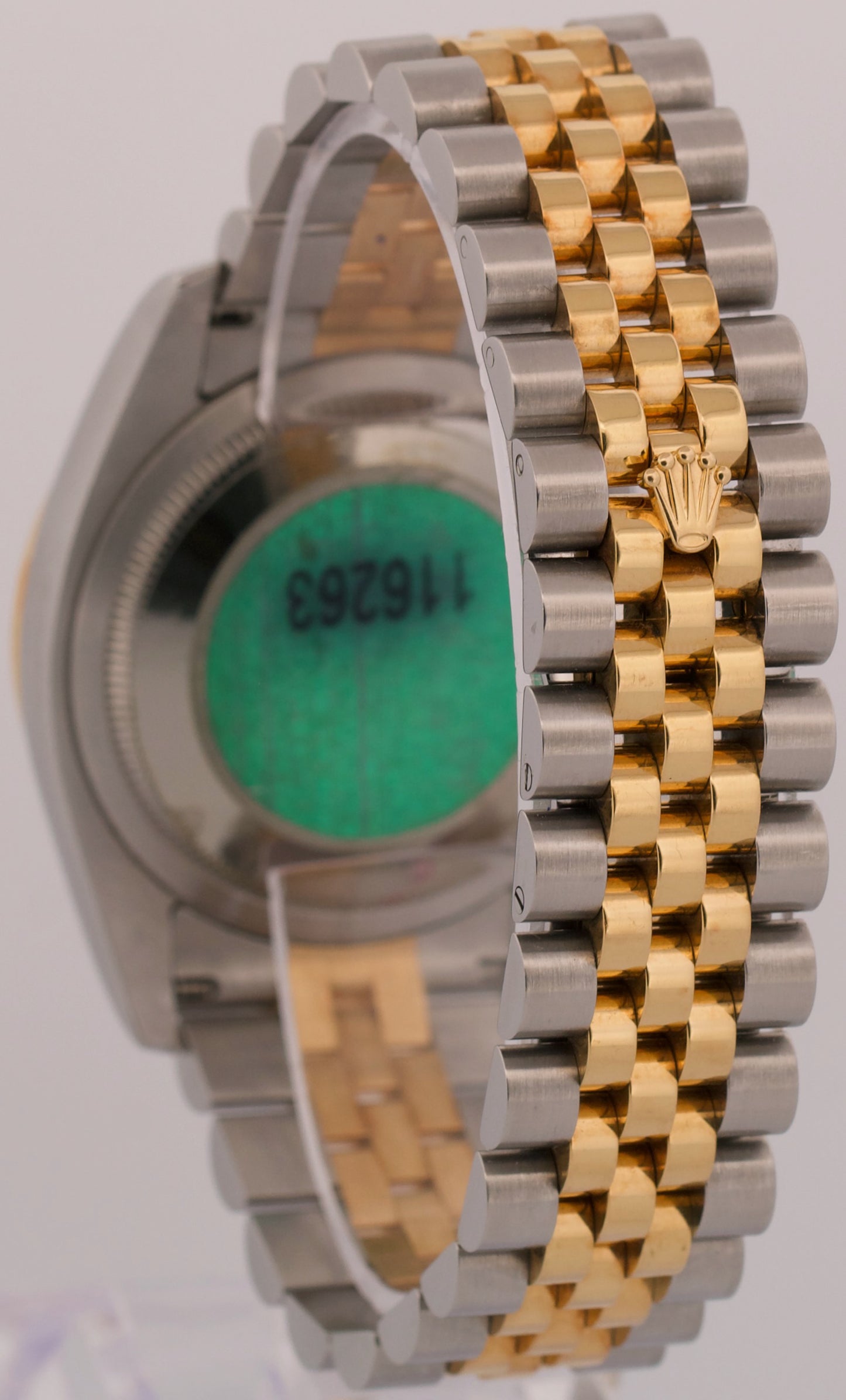 UNPOLISHED Rolex DateJust Turn-O-Graph 36mm CHAMPAGNE 18K Gold Steel 116263