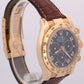 Rolex Daytona Cosmograph BLUE RACING Arabic 18K Yellow Gold Leather 116518 Watch