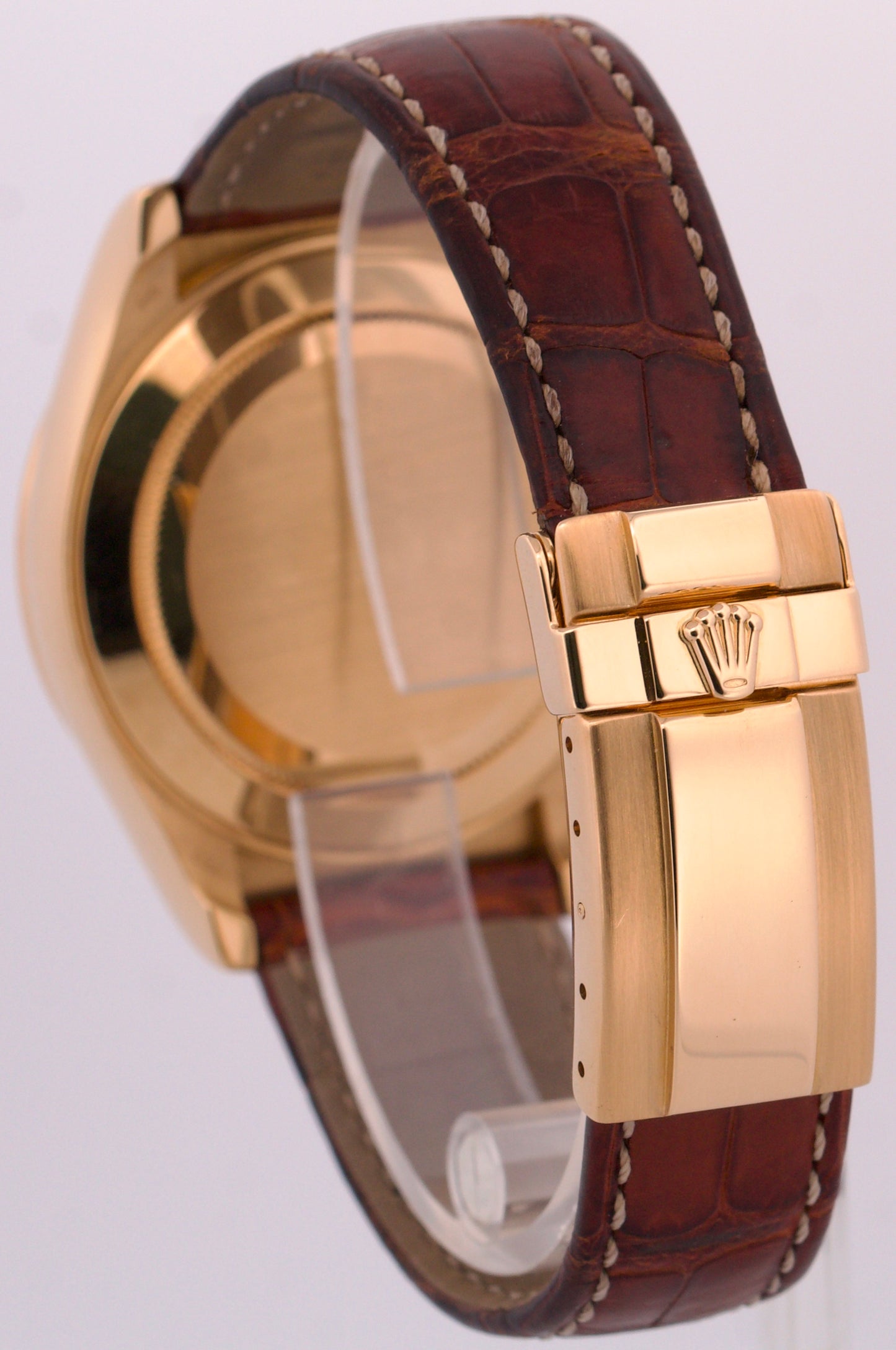 Rolex Daytona Cosmograph BLUE RACING Arabic 18K Yellow Gold Leather 116518 Watch