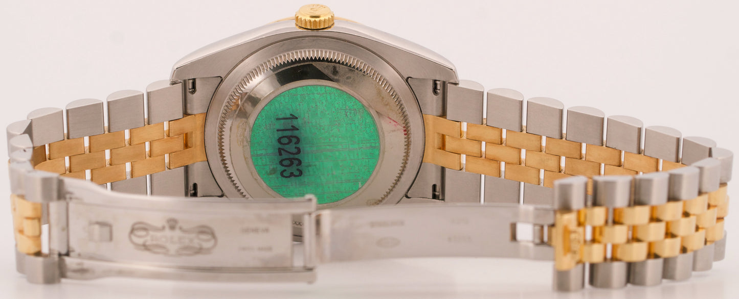 UNPOLISHED Rolex DateJust Turn-O-Graph 36mm CHAMPAGNE 18K Gold Steel 116263