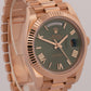 2025 PAPERS Rolex Day-Date President 40mm OLIVE GREEN 18K Rose Gold 228235 BOX