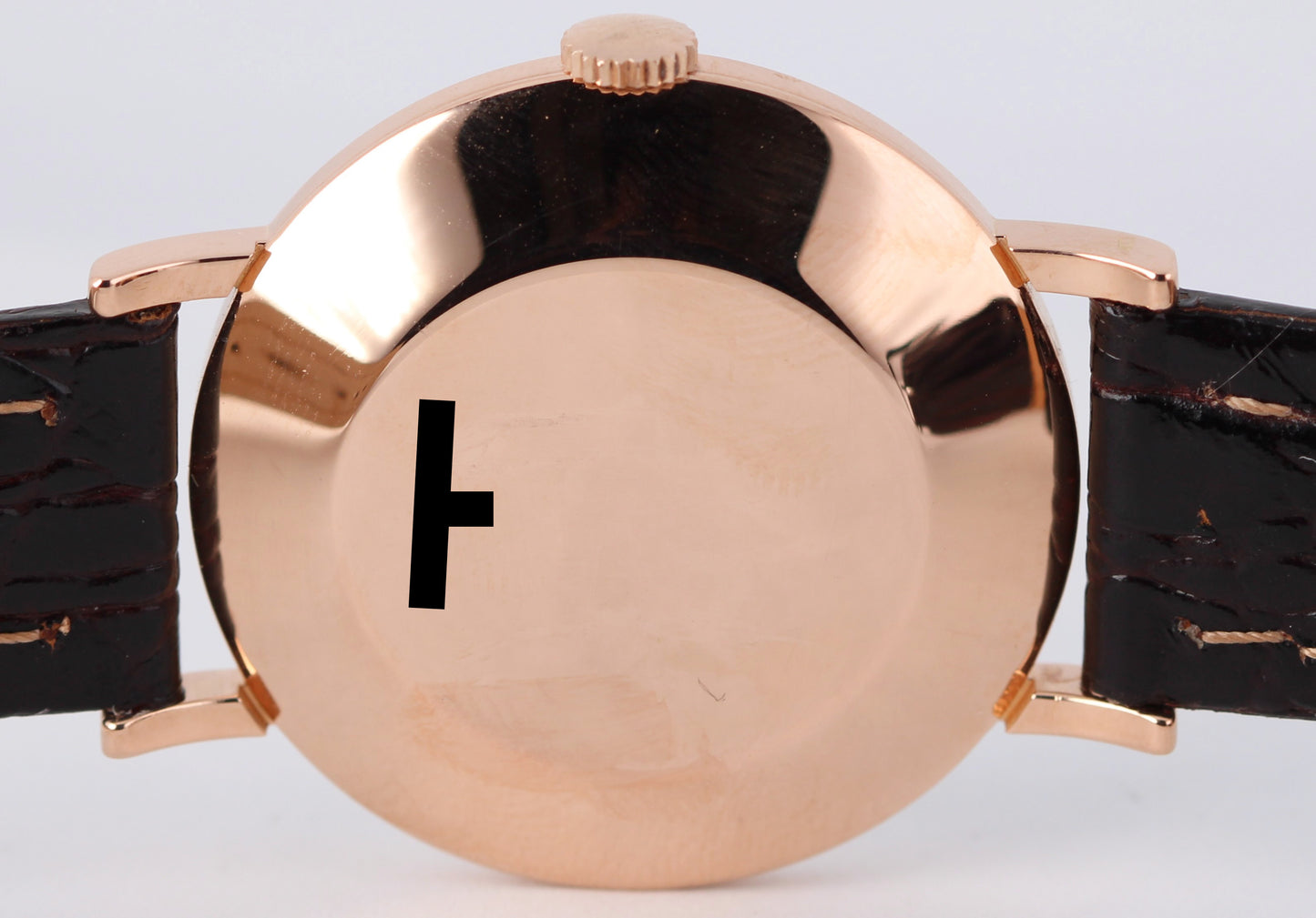 VINTAGE Jaeger-LeCoultre Time-Only PAPERS 18k Rose Gold Silver 36mm Watch BOX