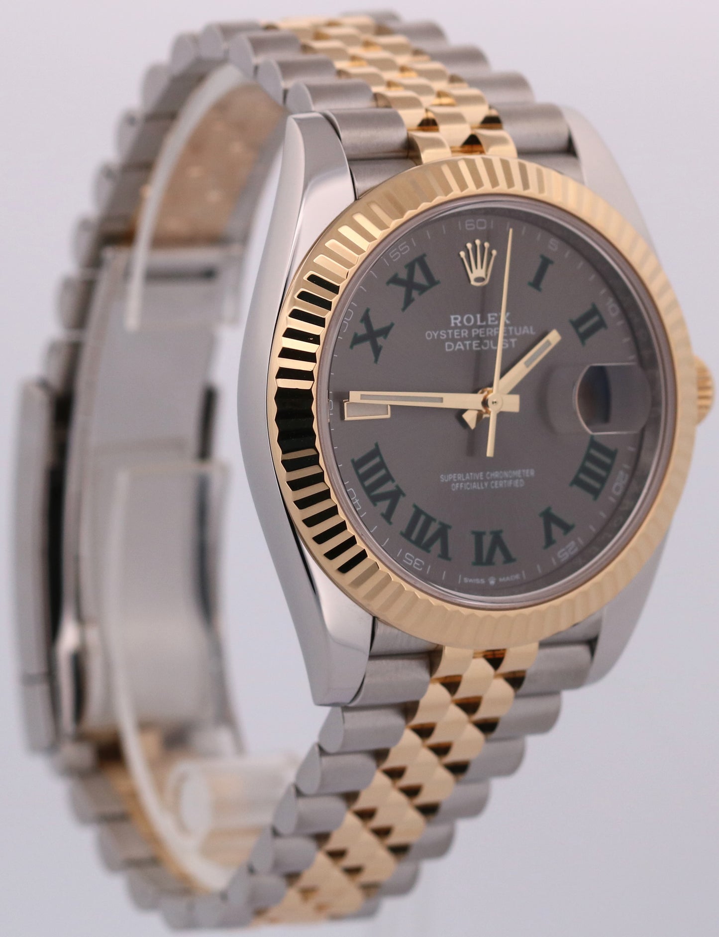 2023 PAPERS Rolex DateJust 41mm WIMBLEDON Rhodium Roman 18K JUBILEE 126333 BOX
