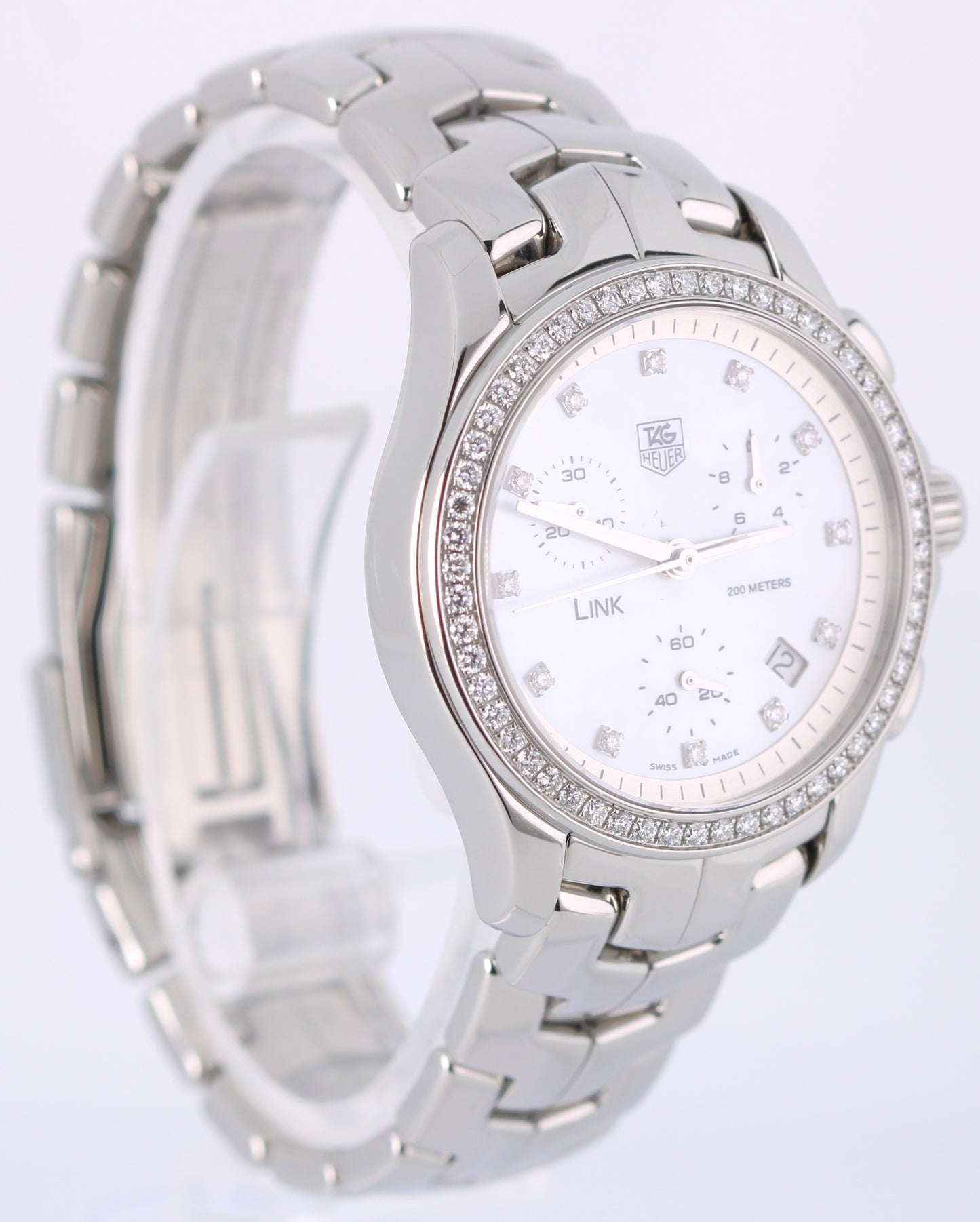 Tag Heuer LINK DIAMONDS Mother of Pearl 'Uma Thurman' 33mm Quartz CJF1314 Watch