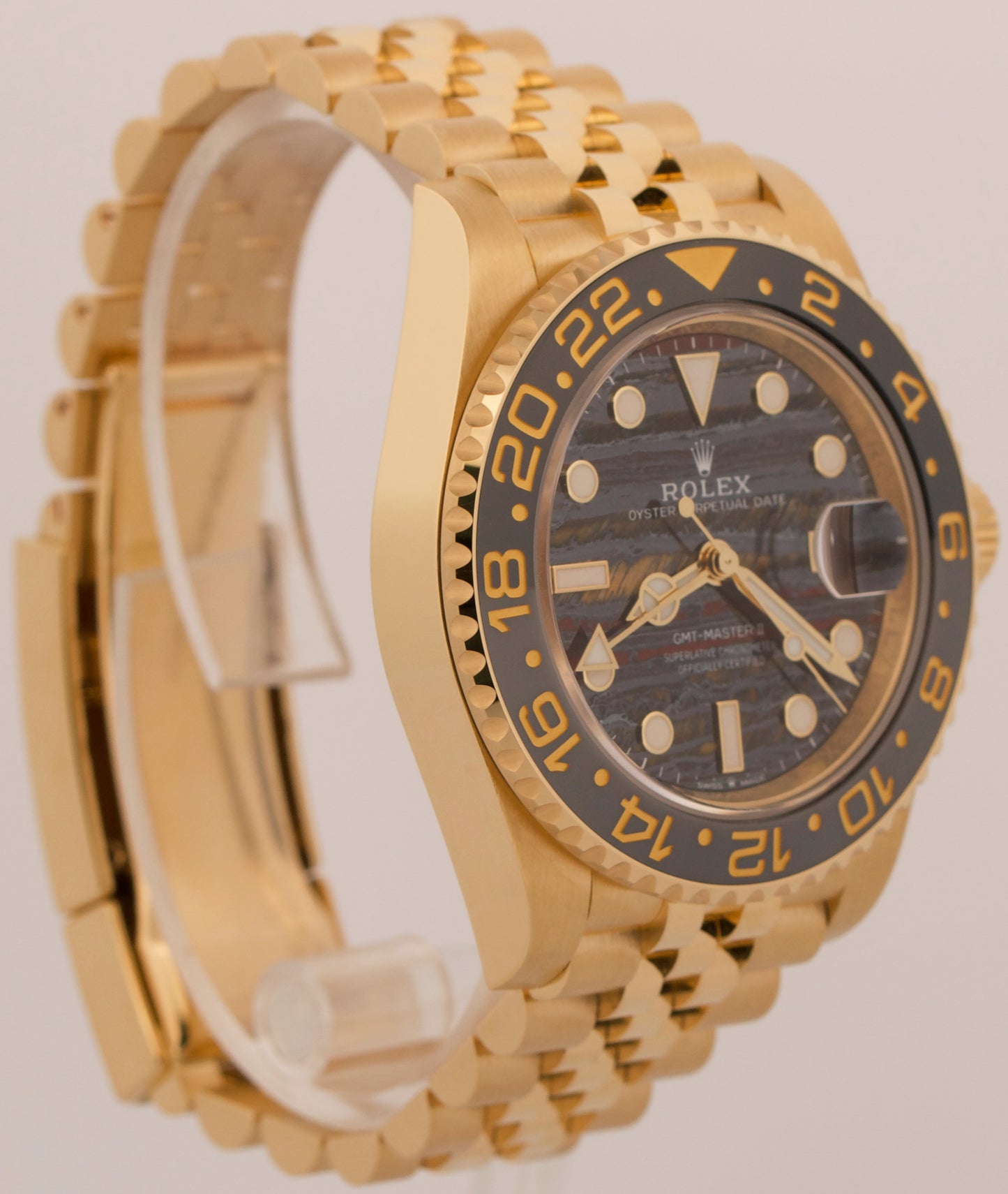 2026 PAPERS Rolex GMT-Master II IRON TIGER EYE 18K JUBILEE 126718 GRNR 40mm BOX