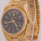 UNPOLISHED 1984 Rolex OysterQuartz Day-Date BLACK 36mm 18K Yellow Gold 19018