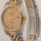 1990 PAPERS Rolex DateJust CHAMPAGNE 18K Gold Steel JUBILEE 36mm 16233 Watch BOX