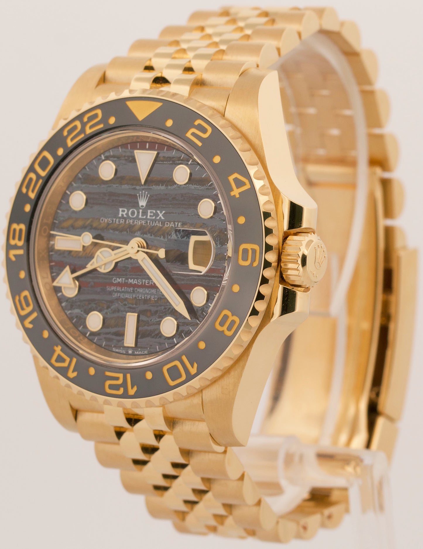 2026 PAPERS Rolex GMT-Master II IRON TIGER EYE 18K JUBILEE 126718 GRNR 40mm BOX