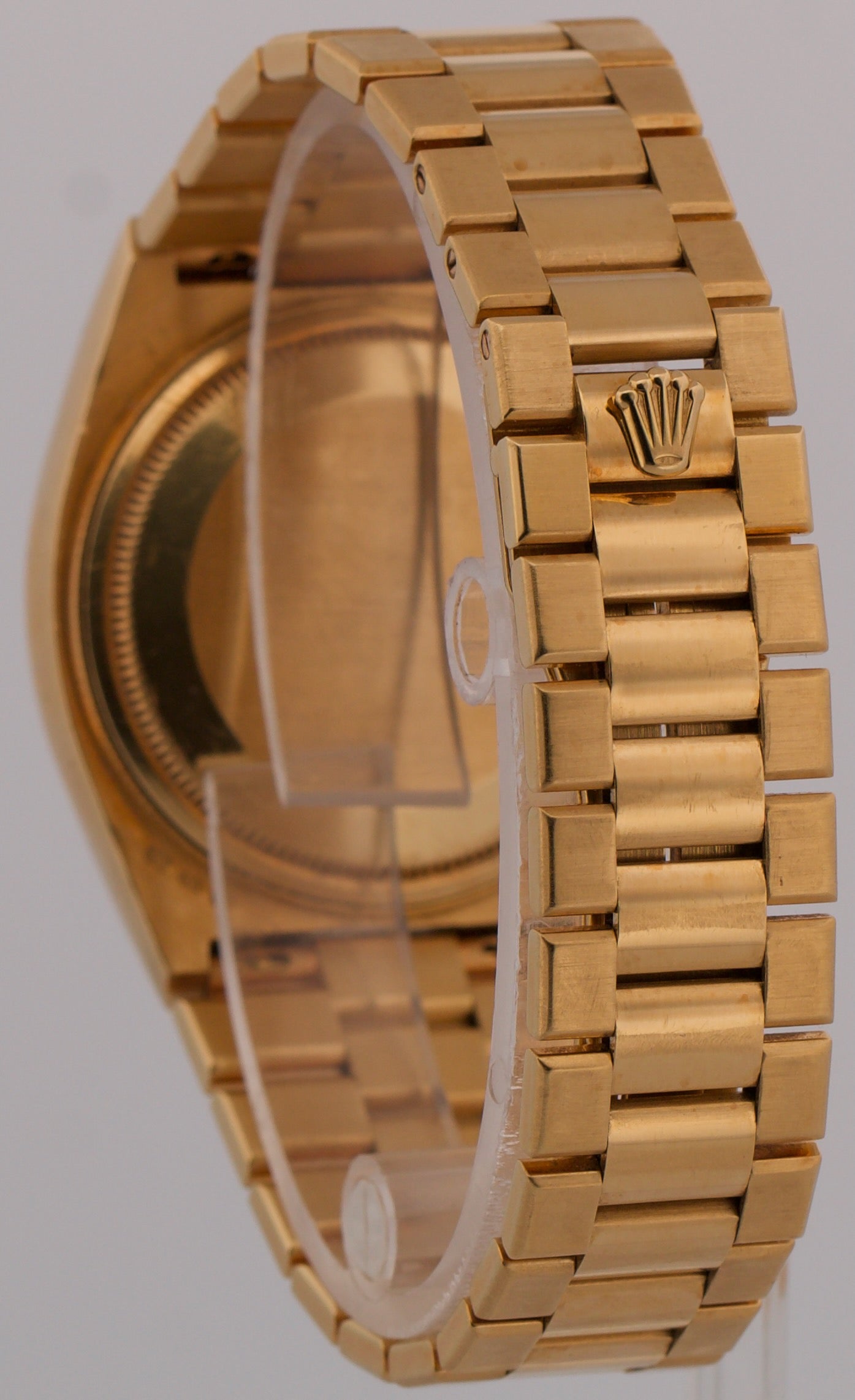 UNPOLISHED 1984 Rolex OysterQuartz Day-Date BLACK 36mm 18K Yellow Gold 19018