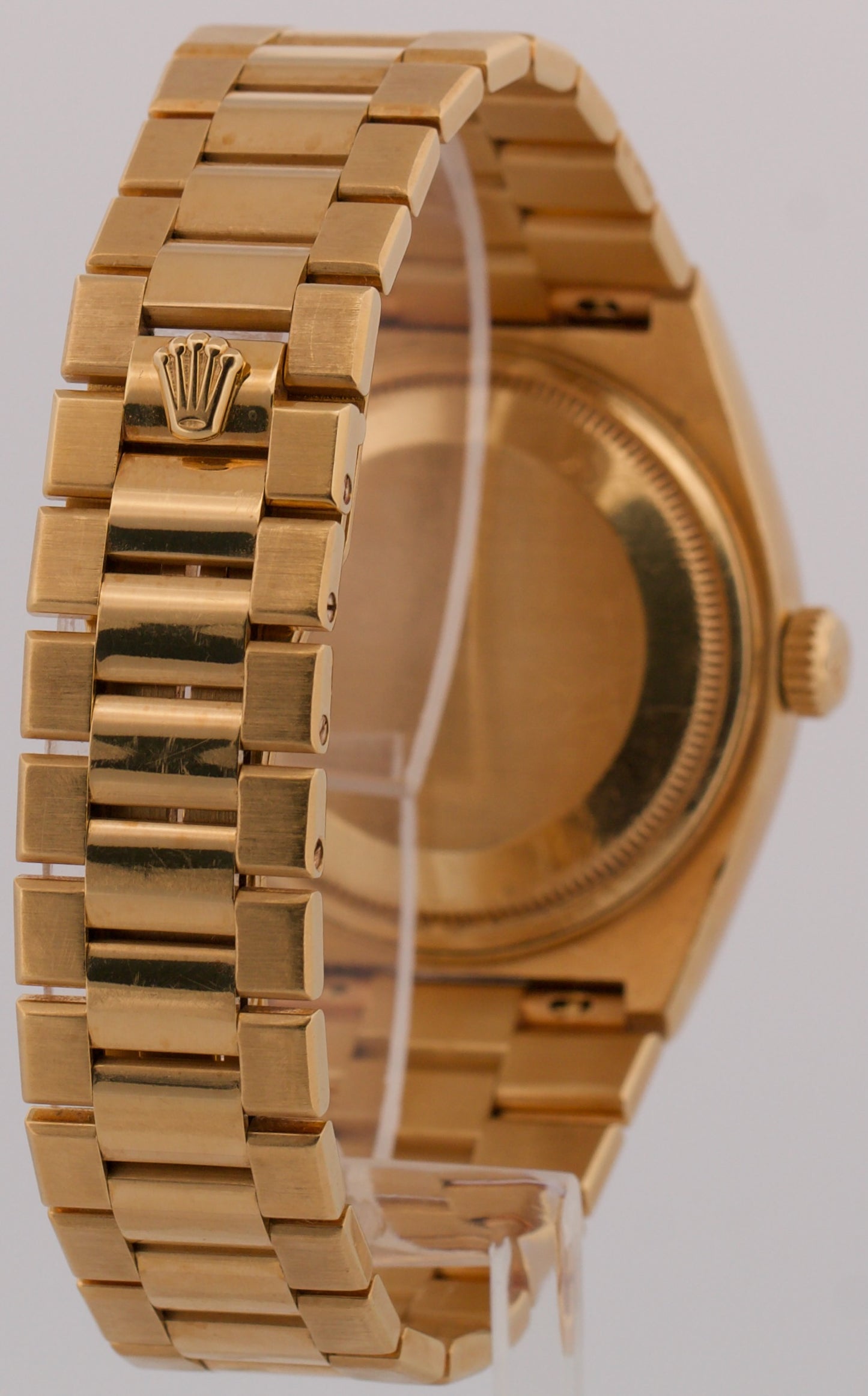 UNPOLISHED 1984 Rolex OysterQuartz Day-Date BLACK 36mm 18K Yellow Gold 19018